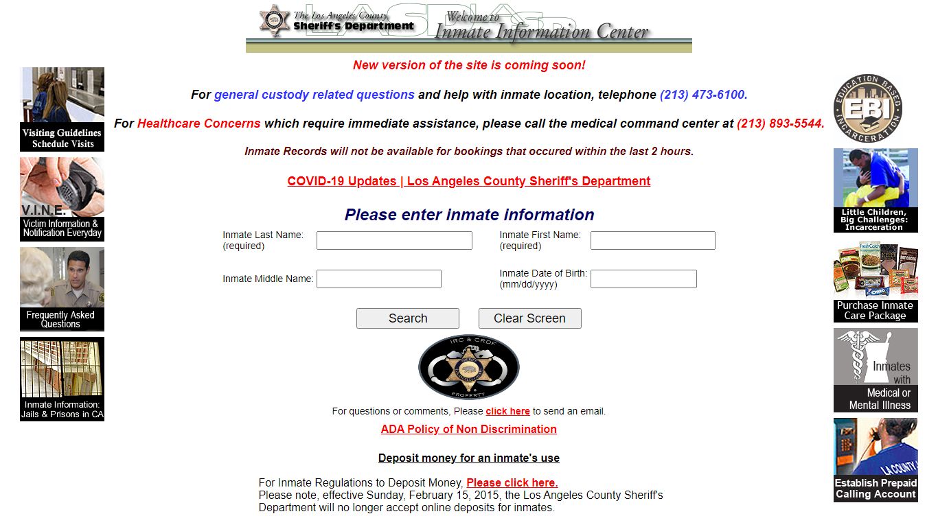 LASD Inmate Information Center - Inmate Search - Los Angeles County ...